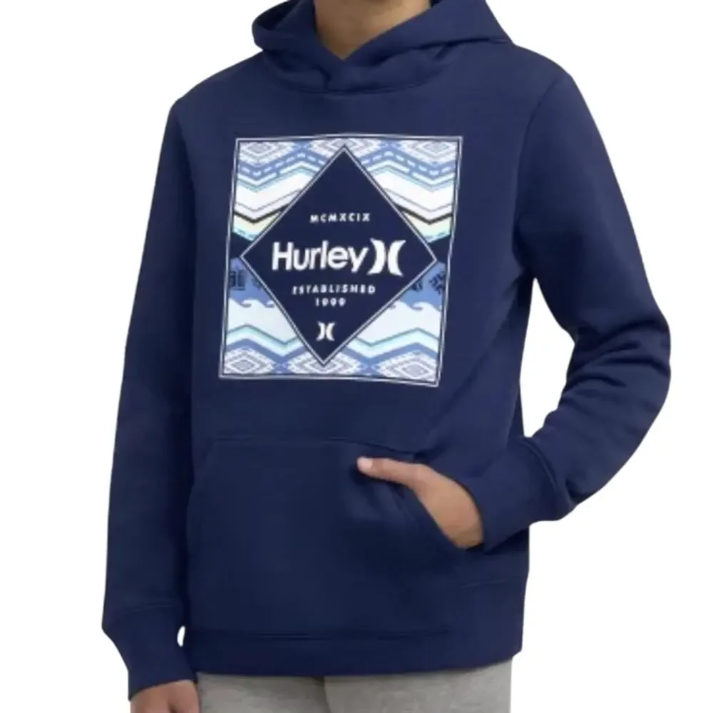 Hurley Boys Youth Navy Blue Hoodie Size Large NEW